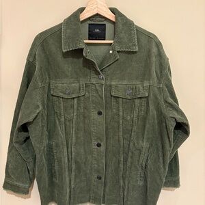 Zara Forest Green Corduroy Utility Jacket
